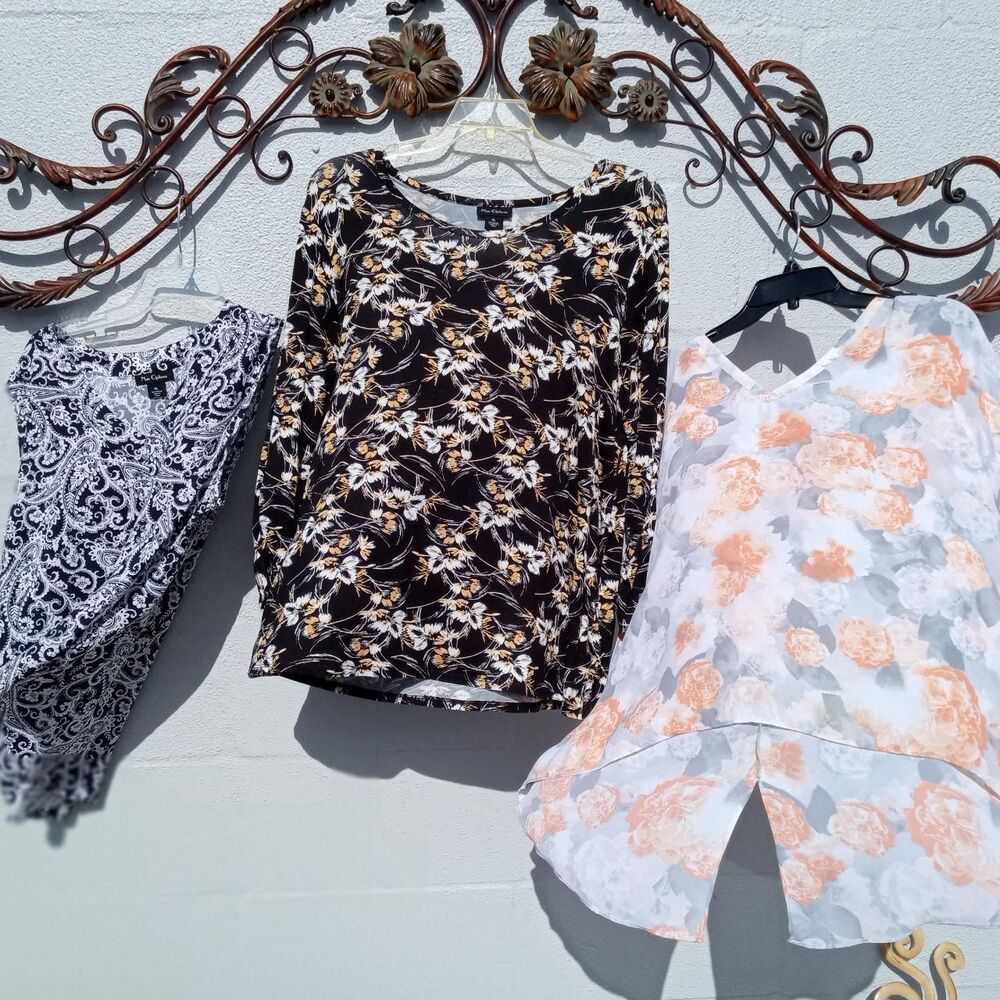 3 Ladies Nue Options 1X blouses